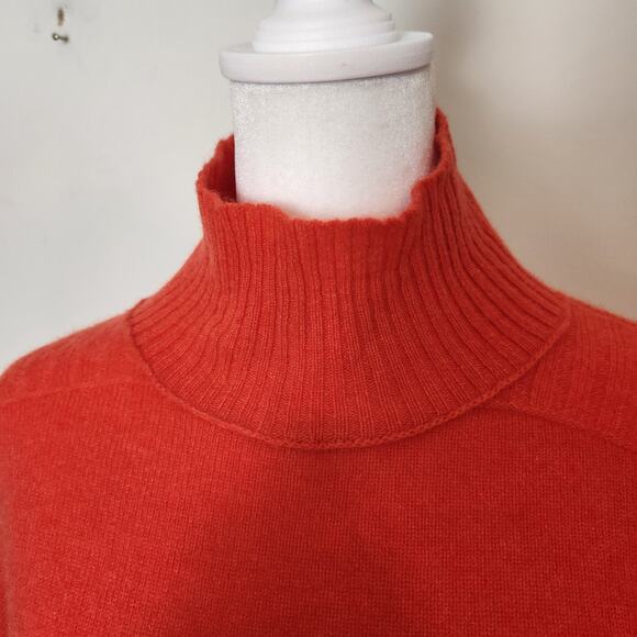 Free People Aubrey Cashmere Sweater Size XS Womens Orange Turtleneck Pullover - Picture 2 of 11